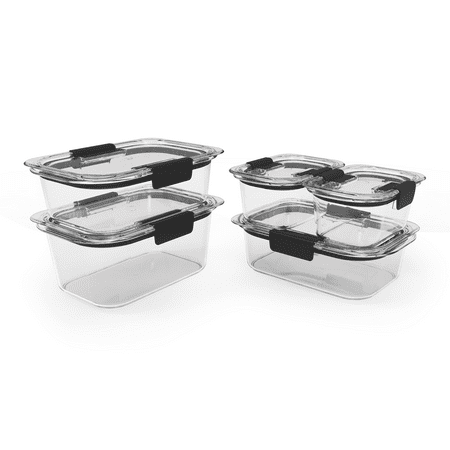 Rubbermaid Brilliance 10-Piece Set, Leak-Proof and Clear Food Storage Containers