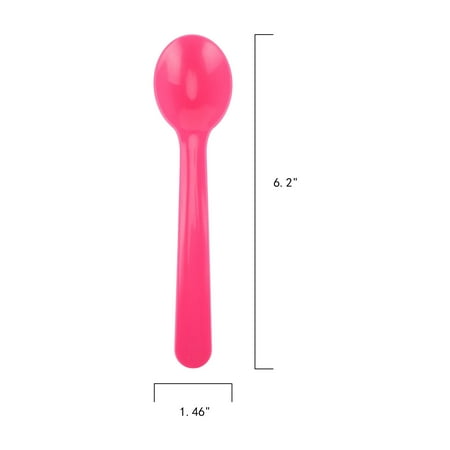 Your Zone Plastic Utensil Set, Pink, 4 Count Pack, Fork, Spoon, Knife, Container
