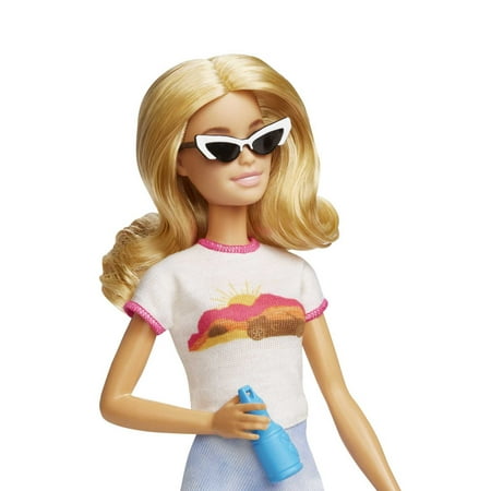 Barbie Doll and Accessories, 'Malibu' Travel Set with Puppy & Working Suitcase, 10+ Pieces
