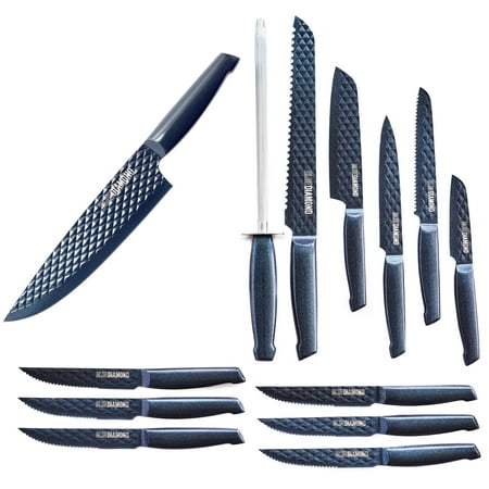 Blue Diamond 14 Piece Stainless Steel Sharp Stone Knife Set