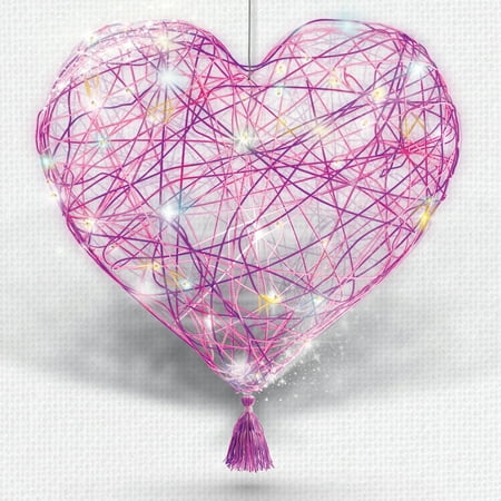 Dan&Darci 3D String Art Kit for Kids - Makes a Light-Up Heart Lantern - 20 Multi-Colored LED Bulbs - Kids Gifts - Crafts for Girls and Boys Ages 8-12 - DIY Arts & Craft Kits