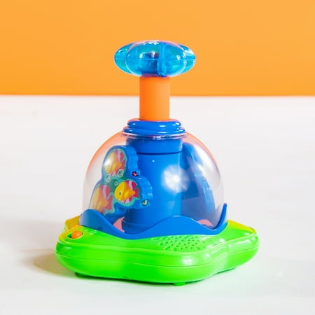 Bright Starts Press & Glow Spinner Baby Toy with Lights and Sounds, Ages 6 months +