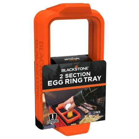 Blackstone Adventure Ready Silicone Egg Ring Tray Set with Heat-Resistant Handles, 2-Piece