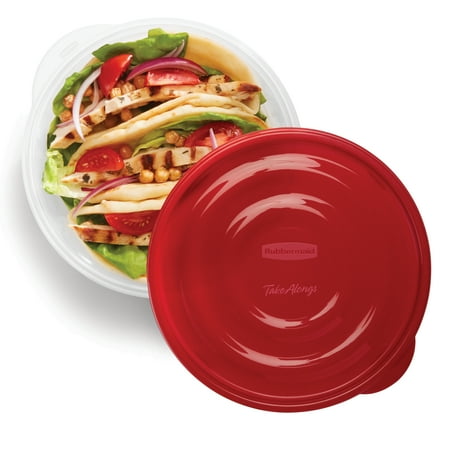 Rubbermaid TakeAlongs, 5 Cup, Set of 3, Red, Medium Bowls Plastic Food Storage Containers