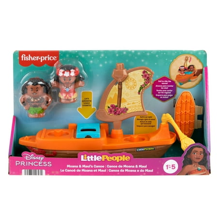 Disney Princess Moana Toys, Moana & Maui's Canoe, Fisher-Price Little People Toddler Toys