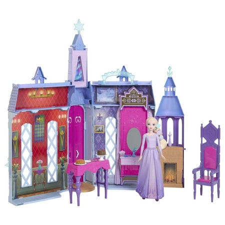 Disney Frozen Arendelle Castle Dollhouse with Elsa Fashion Doll, 4 Play Areas and 15 Accessories