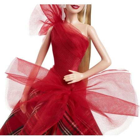 Barbie Signature 2024 Holiday Barbie Fashion Doll, Seasonal Collector Gift, Blonde with Plaid Gown