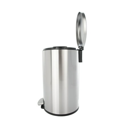 Better Homes & Gardens 3.1 Gallon Round Kitchen Step Trash Can Stainless Steel, Silver