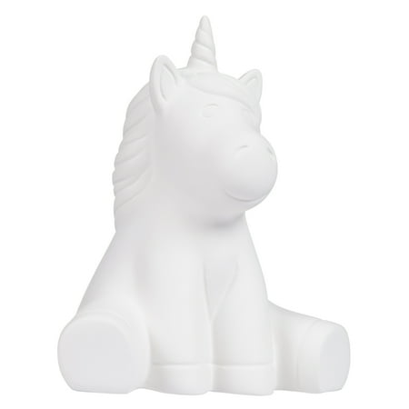 (2 pack) Hello Hobby Ceramic Paintable Figurine Sitting Unicorn, 5.25" Height White Craft Base