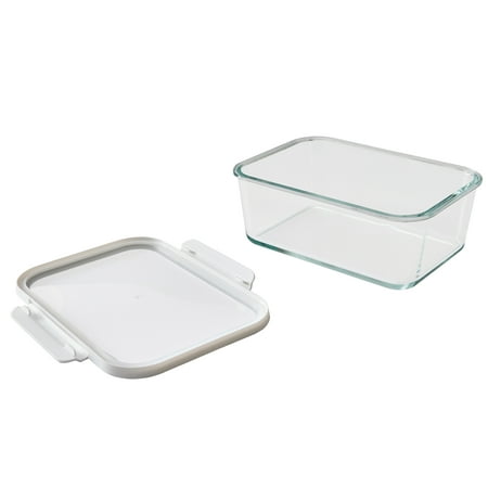 Better Homes & Gardens 10Cup Rectangle Glass Food Storage Container with Tritan Lid. Set of 1, 2 Pieces
