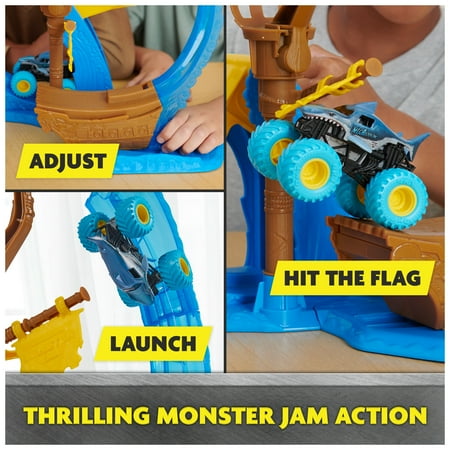 Monster Jam, Megalodon Loop of Doom 16-inch Wide Playset with Truck (New)