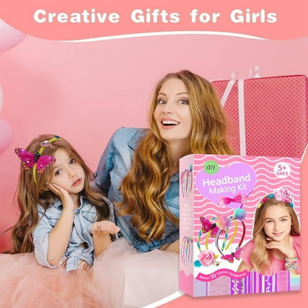 Style-Carry Girls Headband Making Kit, Arts and Crafts for Girls 4 5 6 7 Year Old, DIY Hair Accessories Toys for 8 9 10 11 12 Year Old Girl Birthday Gifts