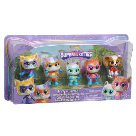 Disney Junior SuperKitties Hero Squad 5-Piece Figure Set, Kids Toys for Ages 3 up