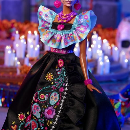 Barbie Signature D?a De Muertos 2024 Collectible Doll in Ruffled Black Gown