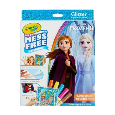 Crayola Color Wonder Frozen 2 Glitter Coloring Set, Art Supplies for Toddlers, Gifts, Unisex Child