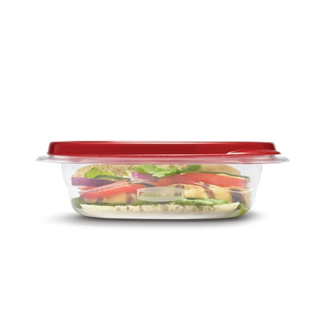 Rubbermaid TakeAlongs 2.9 Cup Square Food Storage Containers, 4-Pack, RedRed,