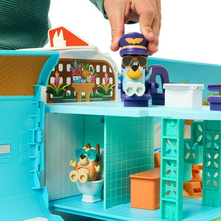 Bluey 3-in-1 Transforming Plane Playset, 25+ Sounds and Phrases, Ages 3+, Toddler Toys