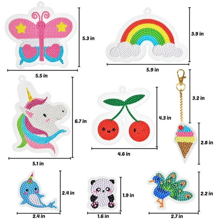 24Pcs Diamond Art Kits for Kids, Diamond Painting Kits, Arts and Crafts DIY Creative Gem Art As Gifts Ideas for Girls Boys, Small Diamond Painting Stickers, Kids Craft Age 6+