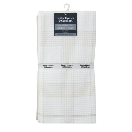 Better Homes & Gardens Papyrus-Beige Cotton Waffle-Weave Dual-Purpose Oversized Kitchen Towels 4 Pack