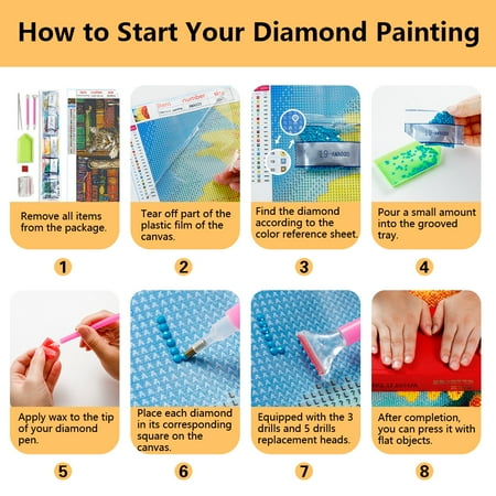 TISHIRON 5D Full Drill Diamond Art Painting Kits for Adults Kids Cat on Bookshelf DIY Round Diamond Art Painting Kit Animal Paint by Diamonds for Adults, 12x16 Inches, Other, 12" x 16"
