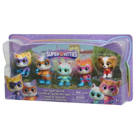 Disney Junior SuperKitties Hero Squad 5-Piece Figure Set, Kids Toys for Ages 3 up