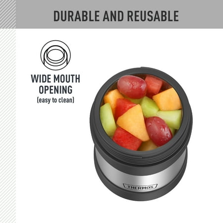 Thermos Stainless Steel Vacuum Insulated Food Jar, Stainless Steel, 10ozSilver,