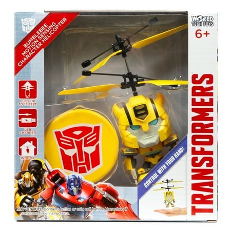 Transformers Bumblebee Big Head, 7.6-inch Motion Sensor Controlled Big Head Helicopter Play Vehicles