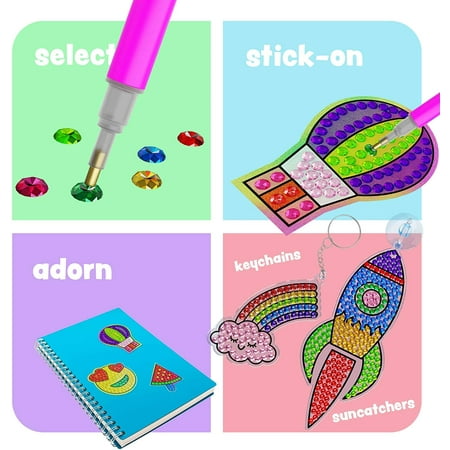 Dan&Darci Gem Art, Kids Diamond Painting Kit - Big 5D Gems - Arts and Crafts for Kids, Girls and Boys Ages 6-12 - Gem Painting Kits - Best Tween Gift Ideas for Girls Crafts Age 4-12