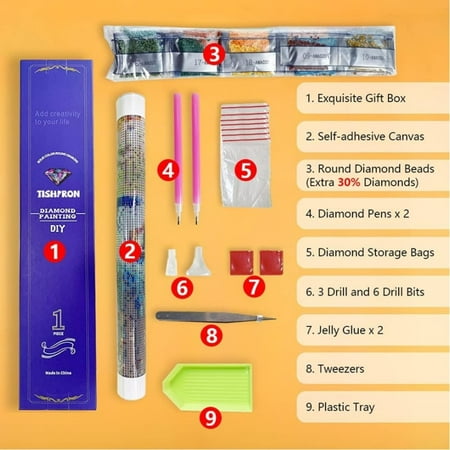 TISHIRON Diamond Art Painting Kits,12x16 inch 5D DIY Christian Cross Diamond Art Crafts Kit for Adults and Kids Beginners
