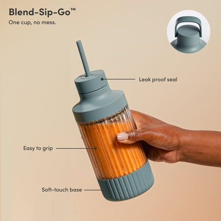 The Beast Mini? Blender Plus | Personal Countertop Blending for Smoothies, Shakes, Food Prep & Frozen Fruits & Veggies | Extra Portable Vessels, Straw Cap & Straws Included | 600W Motor (Mist)