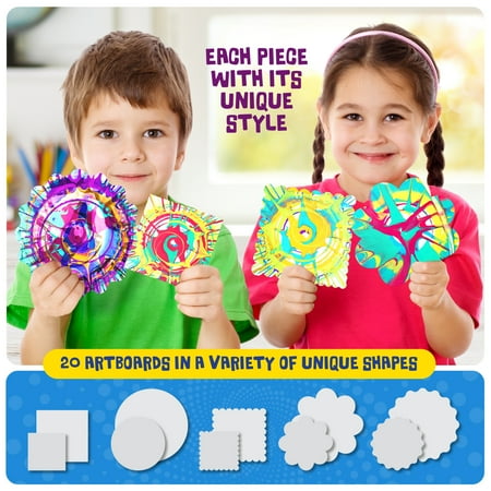 Dan&Darci Spin Art Machine Kit - Paint Spiral Station Center Motorized Spinner Craft Workstation Paint Spiral Station Center - Kids Arts & Crafts Toys for Girls & Boys of All Ages