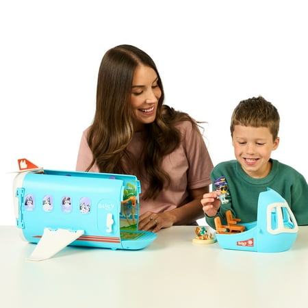 Bluey 3-in-1 Transforming Plane Playset, 25+ Sounds and Phrases, Ages 3+, Toddler Toys