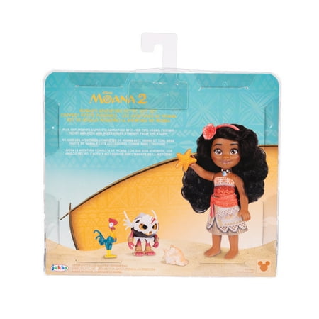 Disney's Moana 2 Adventure Petite Set 6 inch Tall Moana Doll with 2 Outfits and Accessories