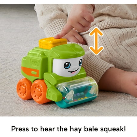 Fisher-Price Rollin? Tractor Push-Along Toy Vehicle for Infants with Fine Motor Activities