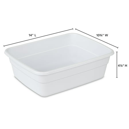 Sterilite 8 Qt. Dishpan, Multi-Purpose Plastic Wash Tub, Kitchen, Sink, White