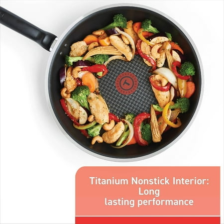 T-fal Comfort Titanium Nonstick Cookware, 14 piece Set, Black