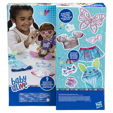Baby Alive Magical Styles Doll, 12-Inch Toy for Kids Ages 3+, 9 Accessories, Brown Hair