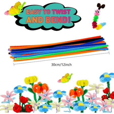 XKDOUS 560 PCS Pipe Cleaners Craft Chenille Stems, 37 Colors Pipe Cleaners Bulk with Googly Eyes for DIY Art Craft Supplies Craft Fuzzy Pipe Cleaners