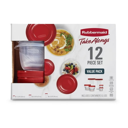 Value Pack TakeAlong 12 Piece Food Storage Set - Red