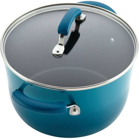 Rachael Ray 15 Piece Nonstick Pots and Pans Set, Marine Blue