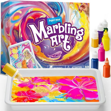 Joyfy Marbling Painting Art & Craft Kit, Birthday Christmas Gift for Kids Girls Boys 6 to 12