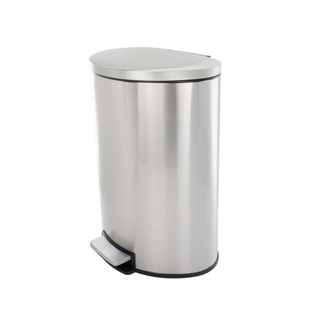 Better Homes & Gardens 14.5 Gallon Stainless Steel Step on Kitchen Trash Can Silver