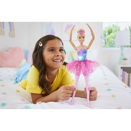 Barbie Dreamtopia Twinkle Lights Ballerina Doll, 11.7 in Blonde with Light-up Feature, Tiara & Tutu
