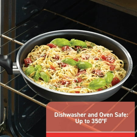 T-fal Cook & Strain Nonstick 2 Piece Fry Pan Cookware Set, 9.5 and 11 inch, Black, Dishwasher Safe
