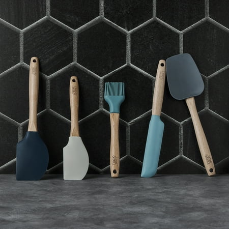 Thyme & Table 5-Piece Silicone Kitchen Utensil Set with Beechwood Handles