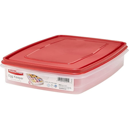 Rubbermaid Egg Keeper Food Storage Container, Clear/Red, 1 Count, 1