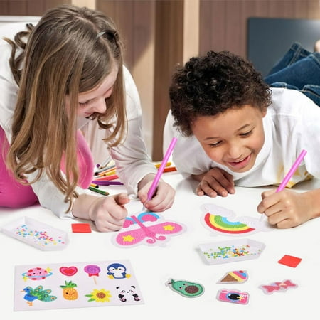 24Pcs Diamond Art Kits for Kids, Diamond Painting Kits, Arts and Crafts DIY Creative Gem Art As Gifts Ideas for Girls Boys, Small Diamond Painting Stickers, Kids Craft Age 6+