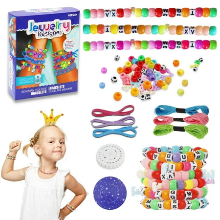Pearoft Girls Gifts for 5 6 7 8 9 10 Year Old Girls, DIY Bracelet Jewelry Making Kit for Girls Craft Kits for Kids Age 7 8 Girls Toys, Kids' Arts and Crafts Kit for 5-10Year Old Girl Birthday Present