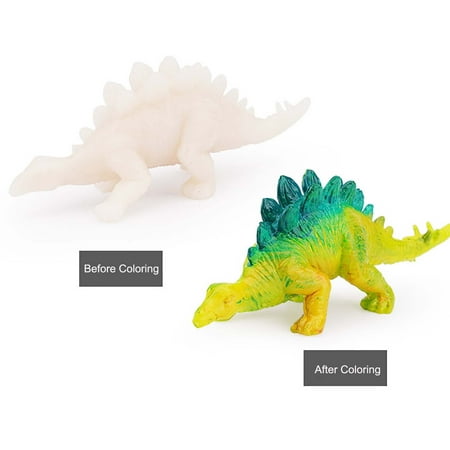 Mikilon Kids Dinosaur Toy Painting Kit, 6 PCS Dinosaur Decor Arts Crafts Set, Painting Preschool Learning Toddler Toys for 3 4 5 Year Old Boy Girl, Christmas Birthday Gift