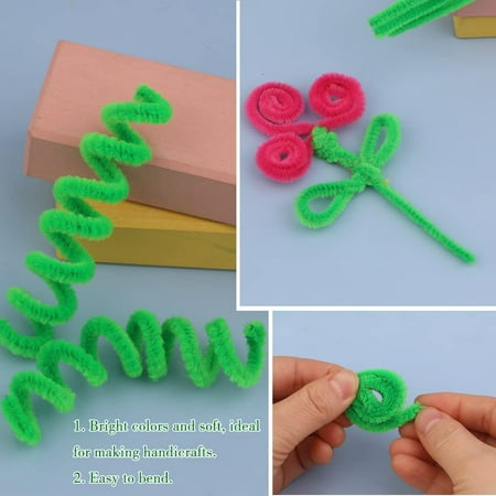 100 Pieces Pipe Cleaners Chenille Stem, Solid Color Pipe Cleaners Set for Pipe Cleaners DIY Arts Crafts Decorations, Chenille Stems Pipe Cleaners (Fruit Green), Green